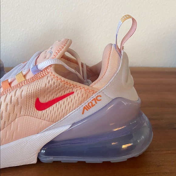 Nike Air Max 270 athletic sneaker washed coral orange white running shoes 6.5 - Picture 8 of 16